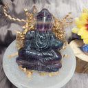 Rainbow fluorite Buddha crystal carving
